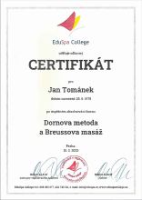 Certifikát Dornova metoda a Breussova masáž