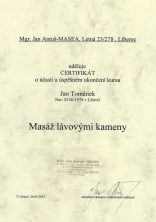 Certifikát Masáž lávovými kameny