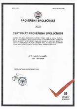 Certifikát prověřená společnost